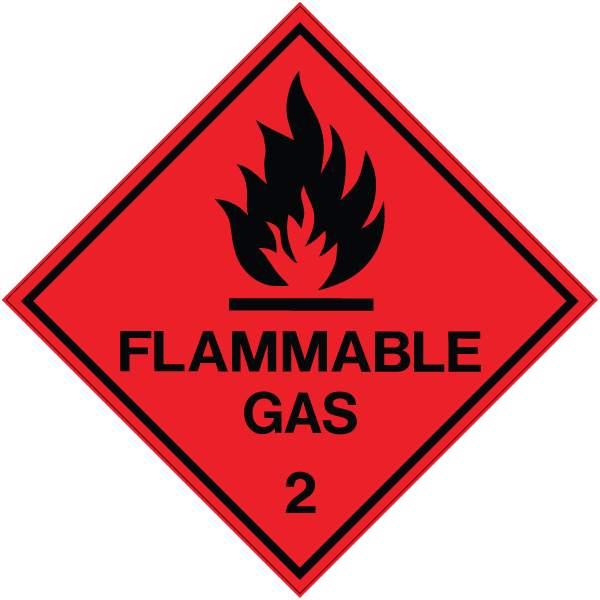 flammable gas diamond shape label